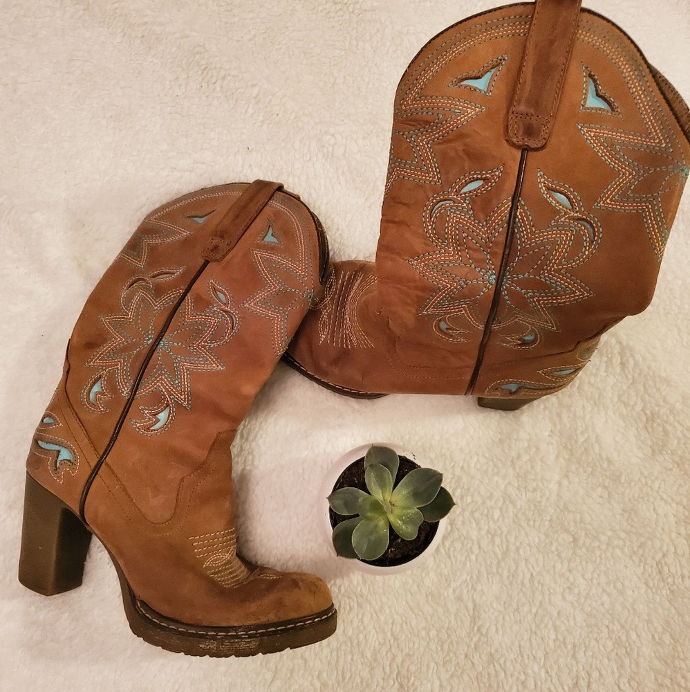 Roper heeled cowgirl boots